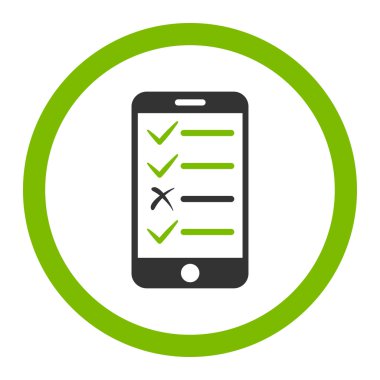 Mobil Test yuvarlak vektör simgesi