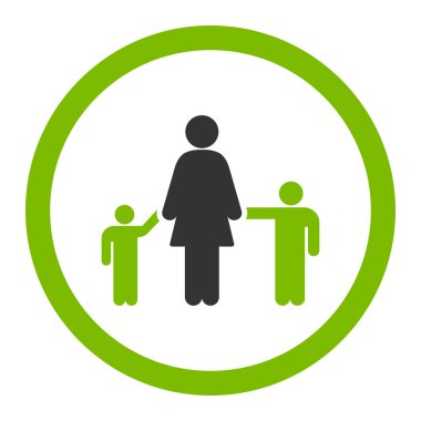 Anne ve çocuk yuvarlak vektör simgesi