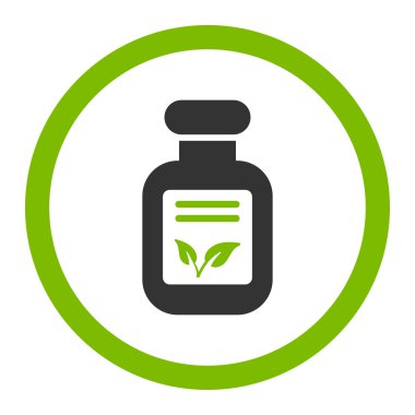 Doğal ilaçlar yuvarlak vektör simgesi