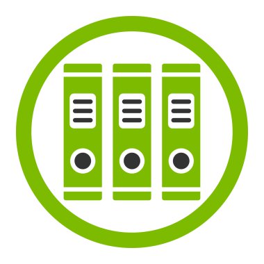 Office kitaplar yuvarlak vektör simgesi