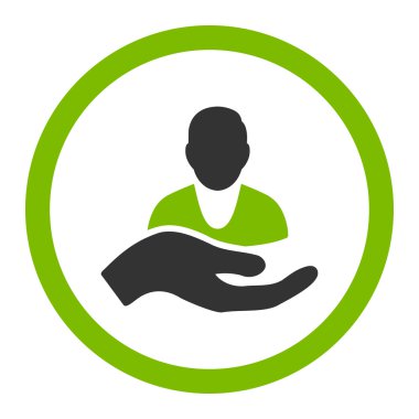 Hasta yardım yuvarlak vektör simgesi