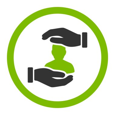 Hasta sigorta yuvarlak vektör simgesi