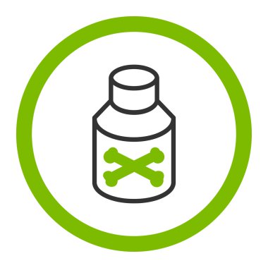 Zehir şişe yuvarlak vektör simgesi