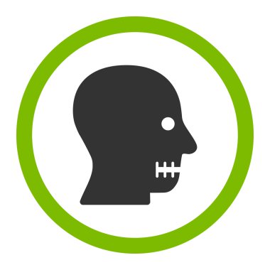 Dikili ağız yuvarlak vektör simgesi