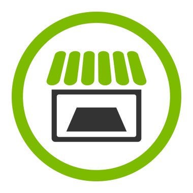 Dükkanı yuvarlak vektör simgesi