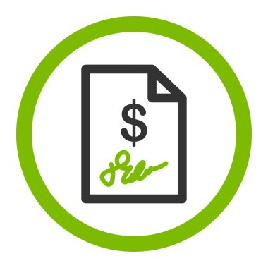 İmzalanmış fatura yuvarlak vektör simgesi