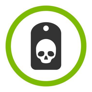 Kafatası etiket yuvarlak vektör simgesi