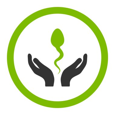 Sperm bakım yuvarlak vektör simgesi
