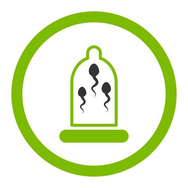 Sperm prezervatif yuvarlak vektör simgesi