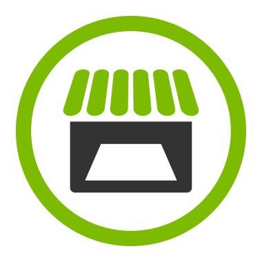 Mağaza yuvarlak vektör simgesi