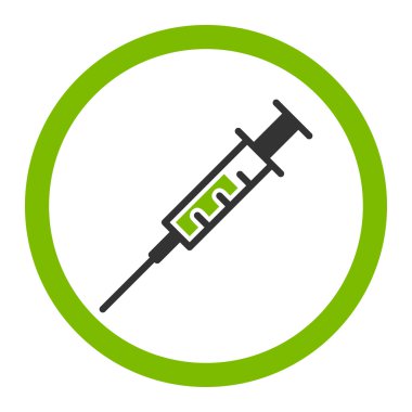 Şırınga yuvarlak vektör simgesi