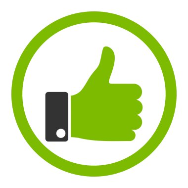 Başparmak yukarı yuvarlak vektör simgesi