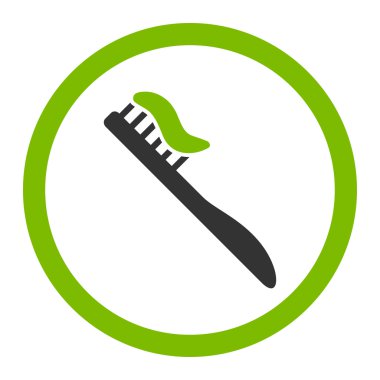 Diş fırçası yuvarlak vektör simgesi