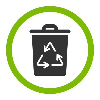 Çöp tenekesi yuvarlak vektör simgesine