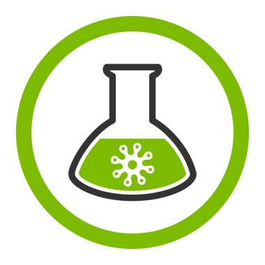 Virüs analiz yuvarlak vektör simgesi