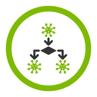 Virüs üreme yuvarlak vektör simgesi