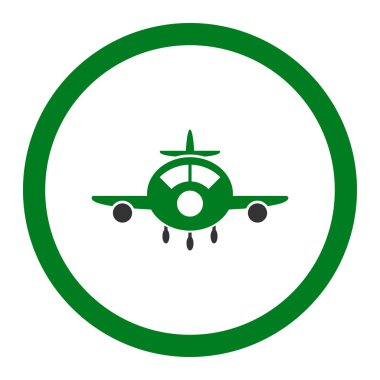 Uçak yuvarlak vektör simgesi