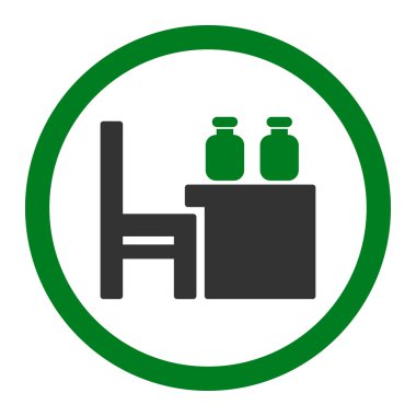 Eczacı tablo yuvarlak vektör simgesi