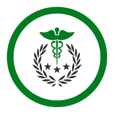 Caduceus Logo yuvarlak vektör simge