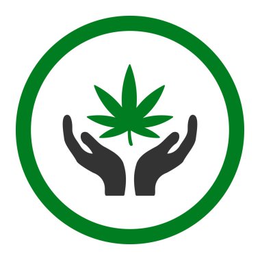 Esrar bakım yuvarlak vektör simgesi