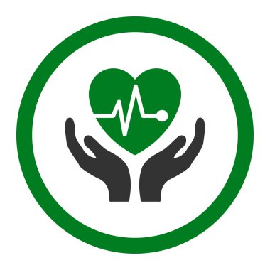 Kardiyoloji yuvarlak vektör simgesi