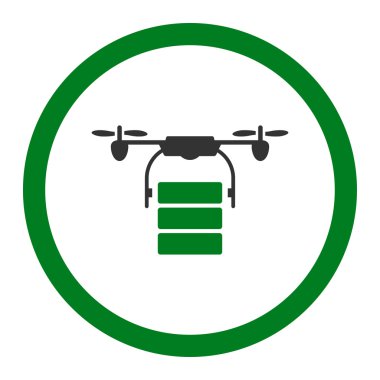 Kargo uçağı yuvarlak vektör simgesi