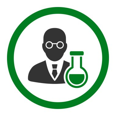 Kimyager yuvarlak vektör simgesi