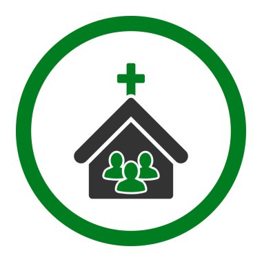 Kilise yuvarlak vektör simgesi