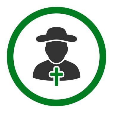Rahip yuvarlak vektör simgesi
