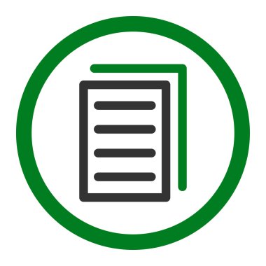 Kopya belge yuvarlak vektör simgesi