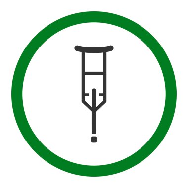 Koltuk değneği yuvarlak vektör simgesi