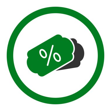 İndirim kuponları yuvarlak vektör simgesi