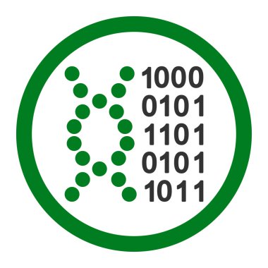DNA kodu yuvarlak vektör simgesi