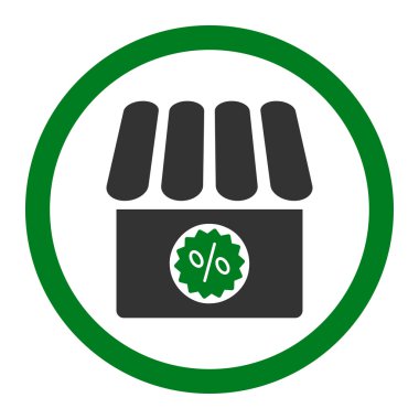 Eczane satış yuvarlak vektör simgesi