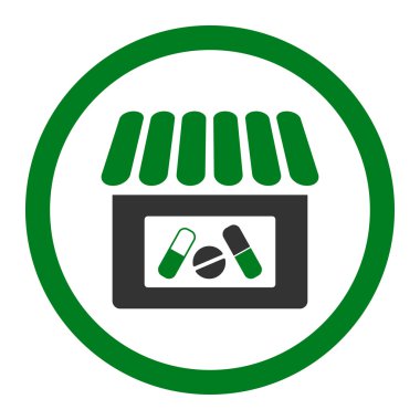 Eczane yuvarlak vektör simgesi