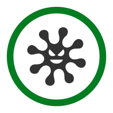 Kötü bakteri yuvarlak vektör simgesi