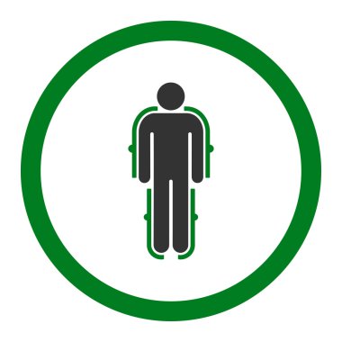 Dış iskelet yuvarlak vektör simgesi