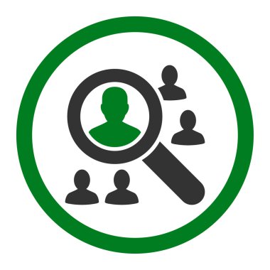 Hastalar yuvarlak vektör simge keşfetmek