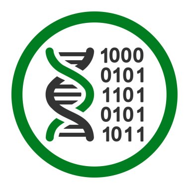 Genetik kod yuvarlak vektör simgesi