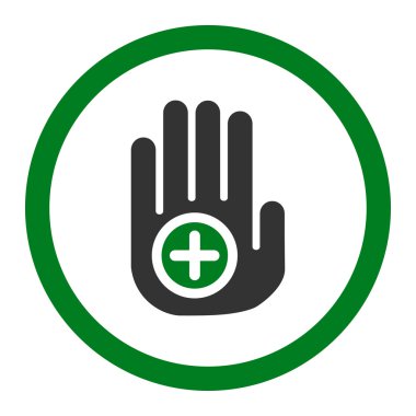 El tıbbi işaret yuvarlak vektör simgesi