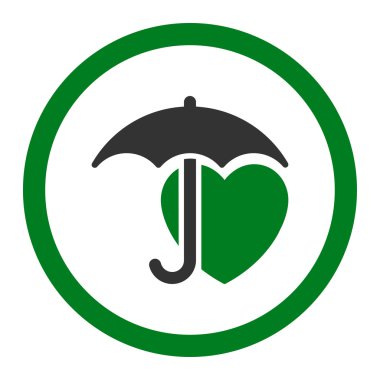 Kalp koruma yuvarlak vektör simgesi