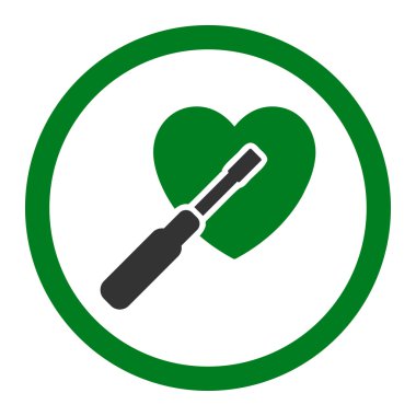 Kalp yuvarlak vektör simge ayarlama