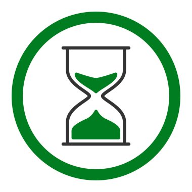 Kum saati yuvarlak vektör simgesi