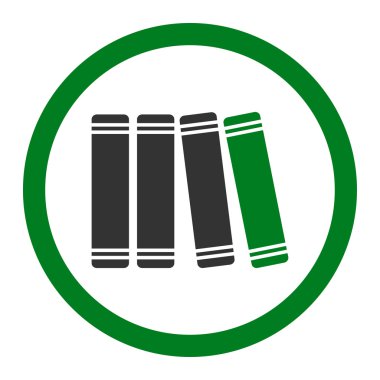 Kütüphane kitap yuvarlak vektör simgesi