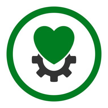 Mekanik Kalp yuvarlak vektör simgesi