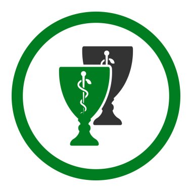 Tıbbi bardak yuvarlak vektör simgesi