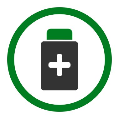 İlaç şişe yuvarlak vektör simgesi