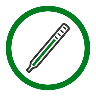 Tıbbi termometre yuvarlak vektör simgesi