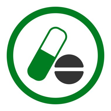 İlaç yuvarlak vektör simgesi