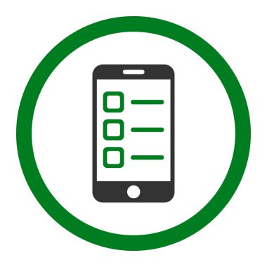 Mobil listesi yuvarlak vektör simgesi